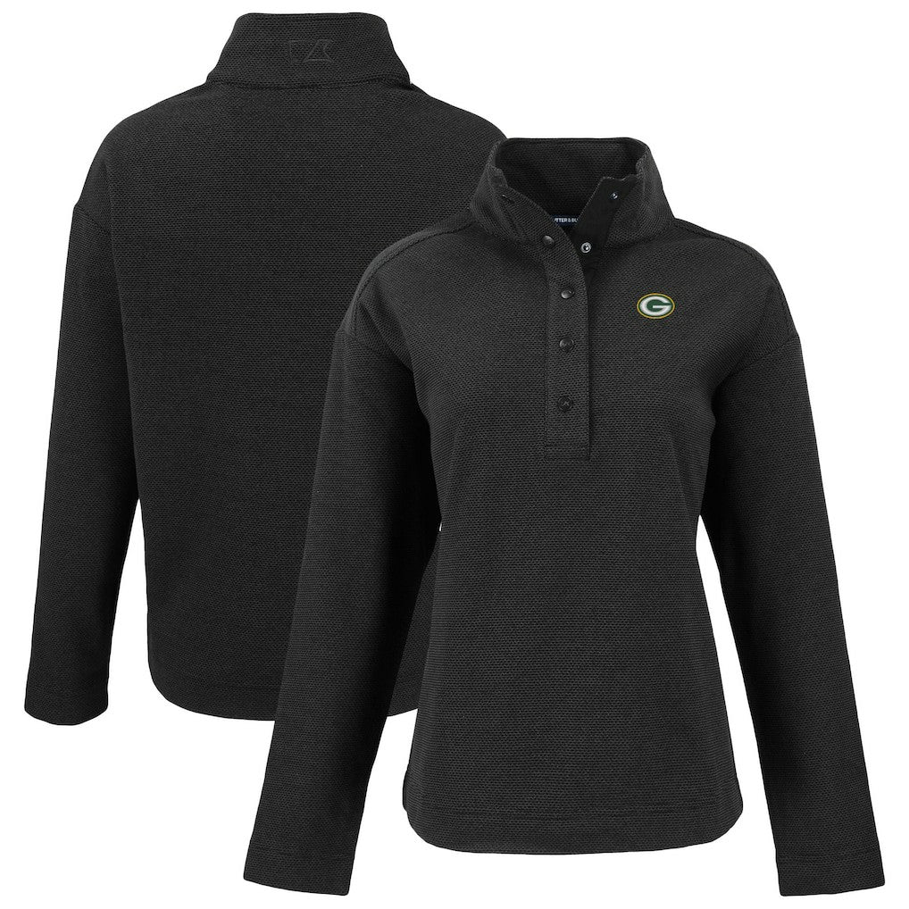 Green Bay Packers Cutter & Buck Women's Hunts Point Eco Half-Snap Sweatshirt | NFL On sale