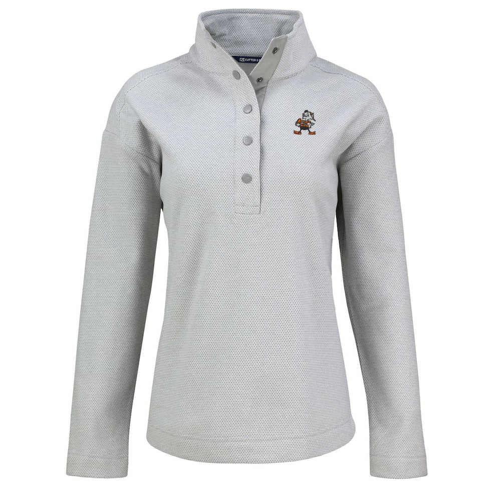 Cleveland Browns Cutter & Buck Women's Hunts Point Eco Half-Snap Sweatshirt | NFL Hot