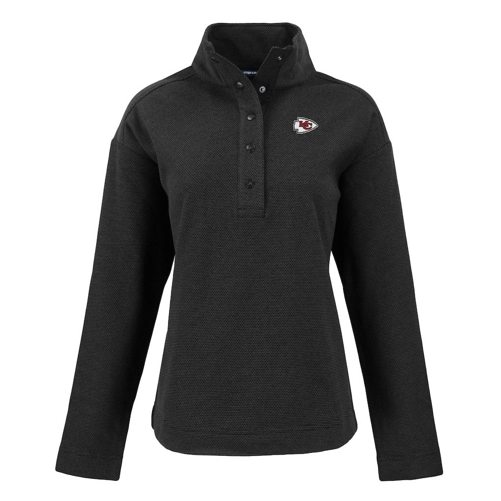 Kansas City Chiefs Cutter & Buck Women's Hunts Point Eco Half-Snap Sweatshirt | NFL On sale