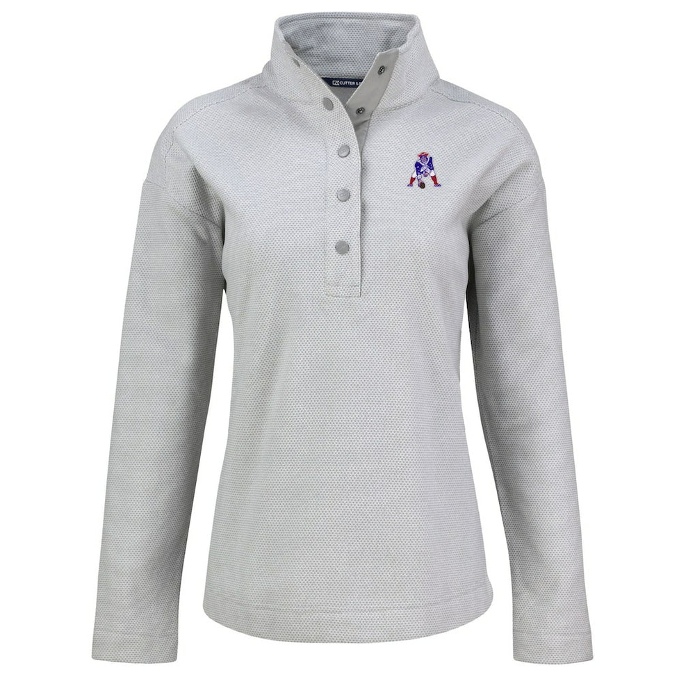 New England Patriots Cutter & Buck Women's Hunts Point Eco Half-Snap Sweatshirt | NFL New