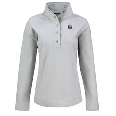 New York Giants Cutter & Buck Women's Hunts Point Eco Half-Snap Sweatshirt | NFL US