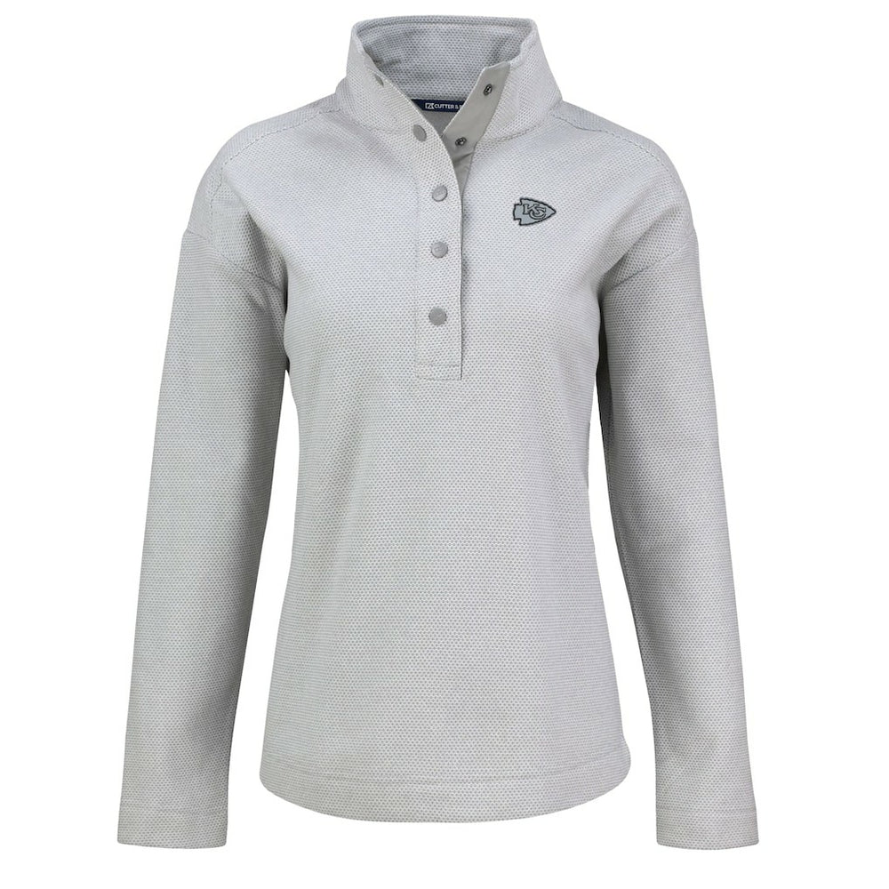 Kansas City Chiefs Cutter & Buck Women's Hunts Point Eco Half-Snap Sweatshirt | NFL Sale
