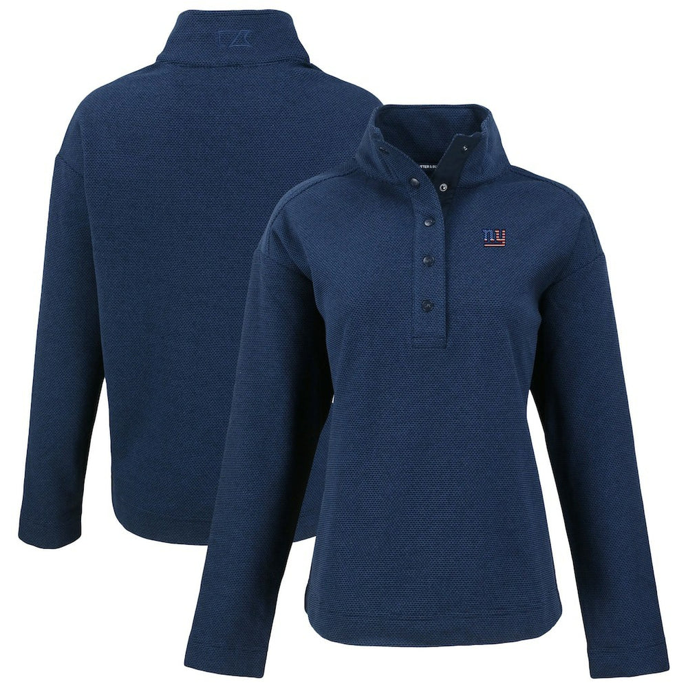 New York Giants Cutter & Buck Women's Hunts Point Eco Half-Snap Sweatshirt | NFL Hot