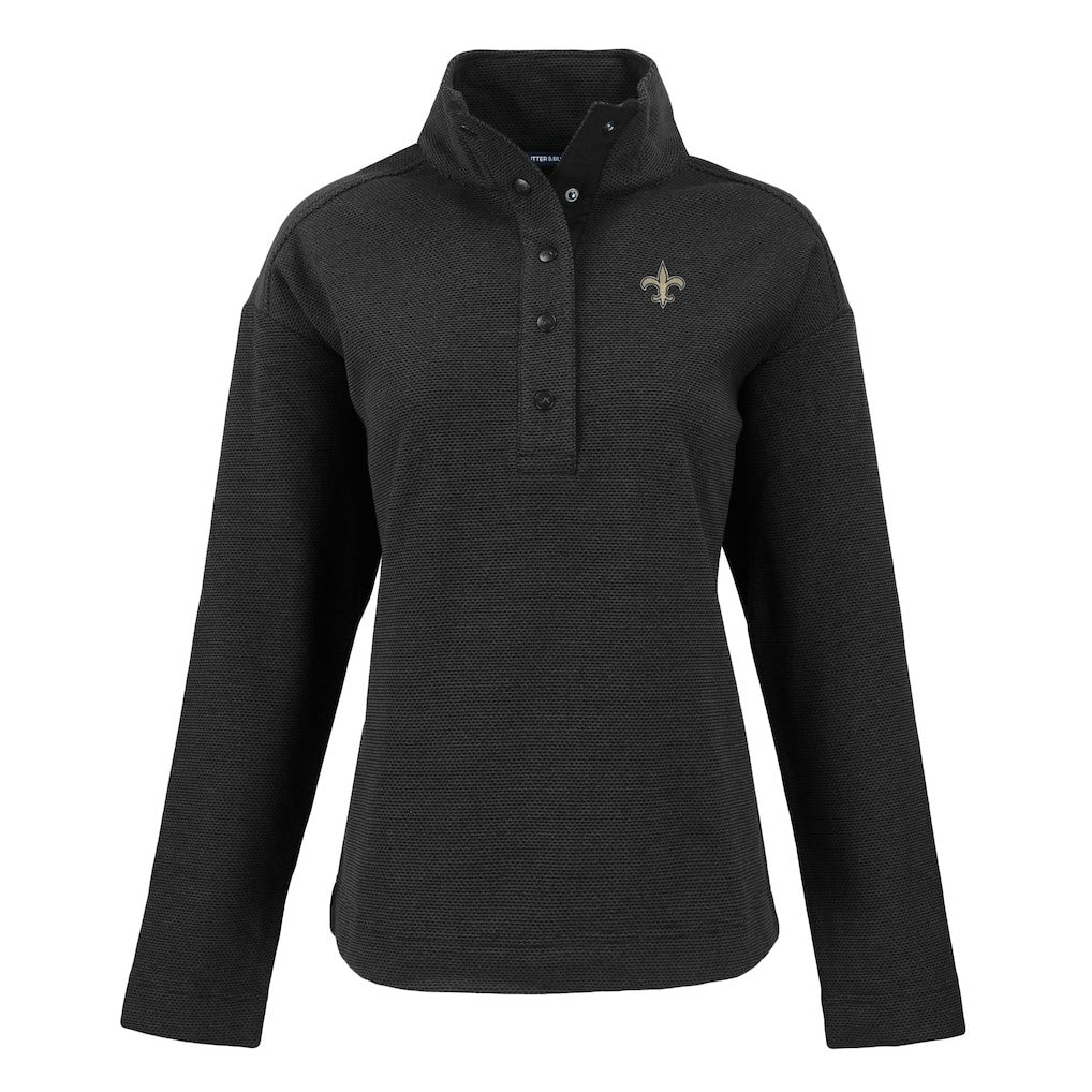 New Orleans Saints Cutter & Buck Women's Hunts Point Eco Half-Snap Sweatshirt | NFL On sale