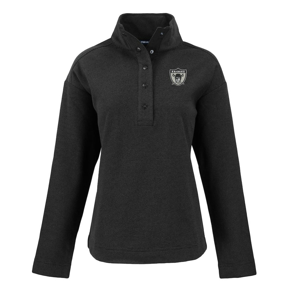 Las Vegas Raiders Cutter & Buck Women's Hunts Point Eco Half-Snap Sweatshirt | NFL Outlet