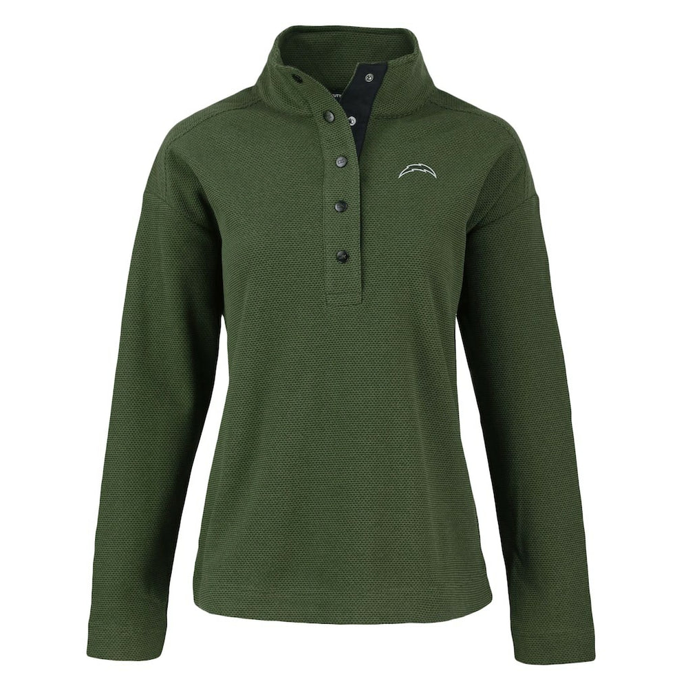 Los Angeles Chargers Cutter & Buck Women's Hunts Point Eco Half-Snap Sweatshirt | NFL On sale