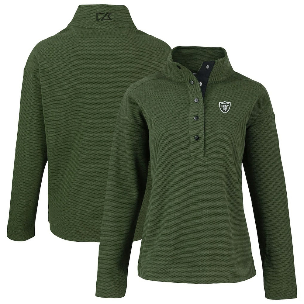 Las Vegas Raiders Cutter & Buck Women's Hunts Point Eco Half-Snap Sweatshirt | NFL Discount