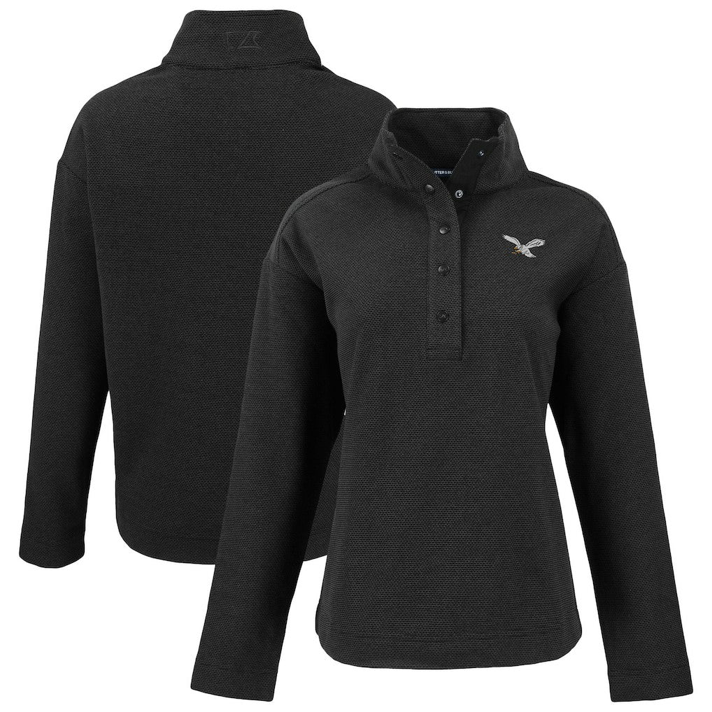 Philadelphia Eagles Cutter & Buck Women's Hunts Point Eco Half-Snap Sweatshirt | NFL US