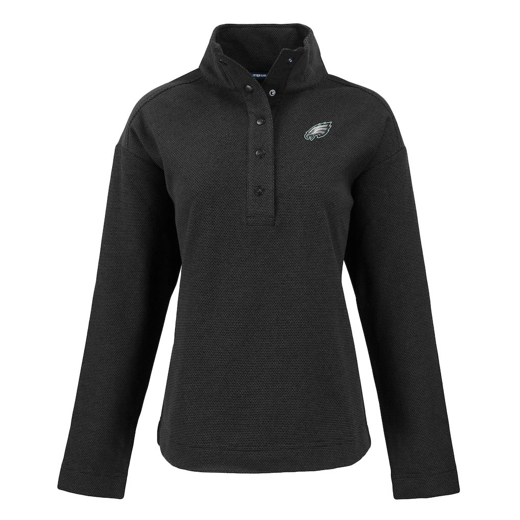 Philadelphia Eagles Cutter & Buck Women's Hunts Point Eco Half-Snap Sweatshirt | NFL Discount