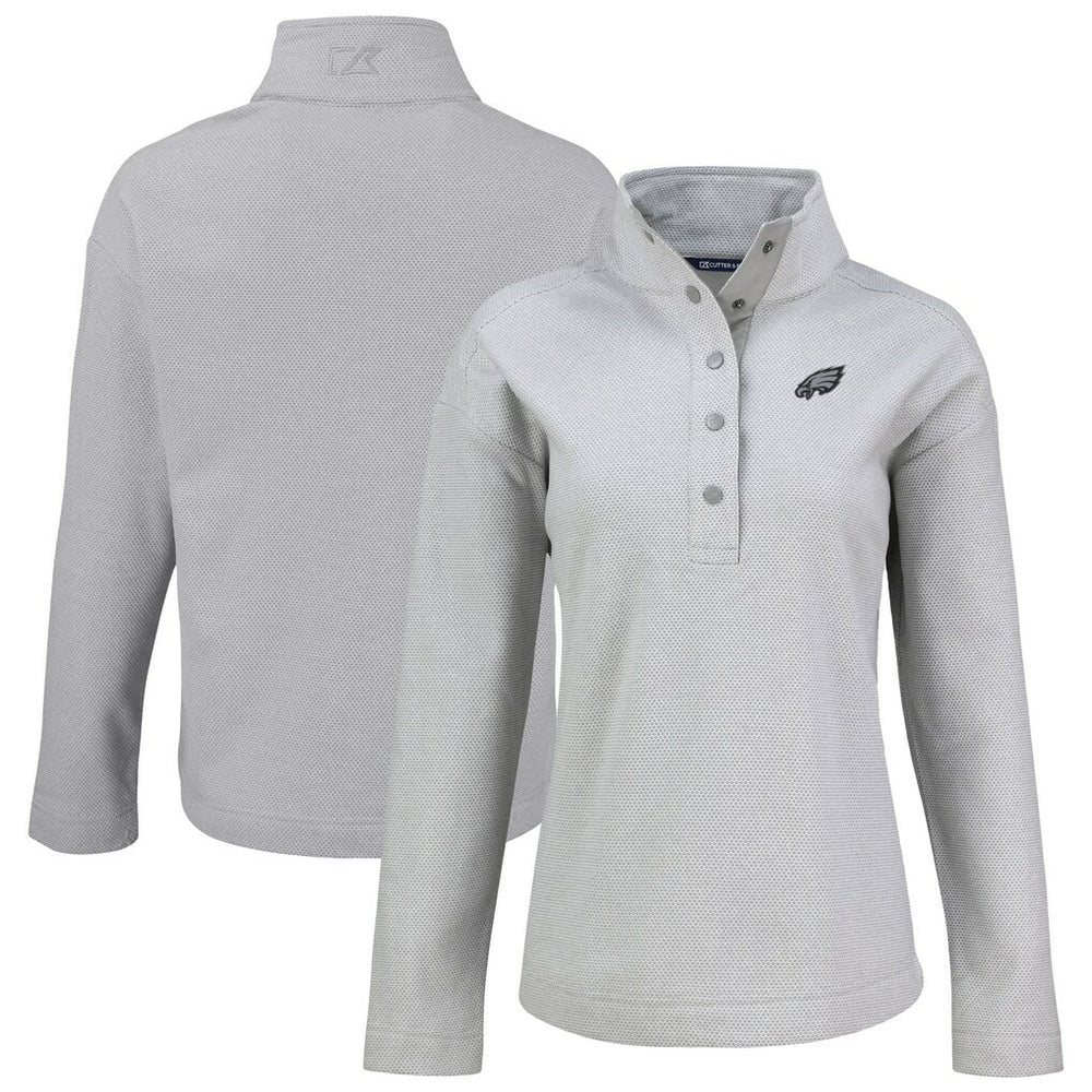 Philadelphia Eagles Cutter & Buck Women's Hunts Point Eco Half-Snap Sweatshirt | NFL Discount