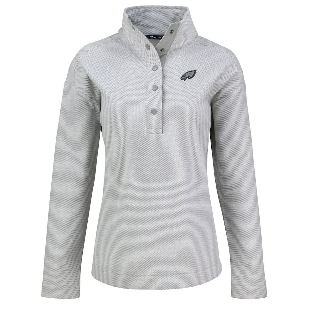 Philadelphia Eagles Cutter & Buck Women's Hunts Point Eco Half-Snap Sweatshirt | NFL Discount