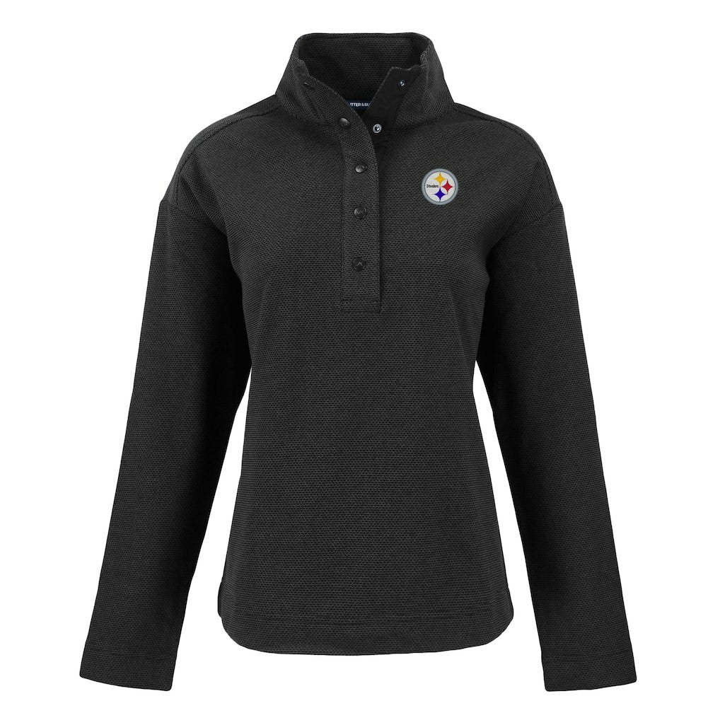 Pittsburgh Steelers Cutter & Buck Women's Hunts Point Eco Half-Snap Sweatshirt | NFL Outlet