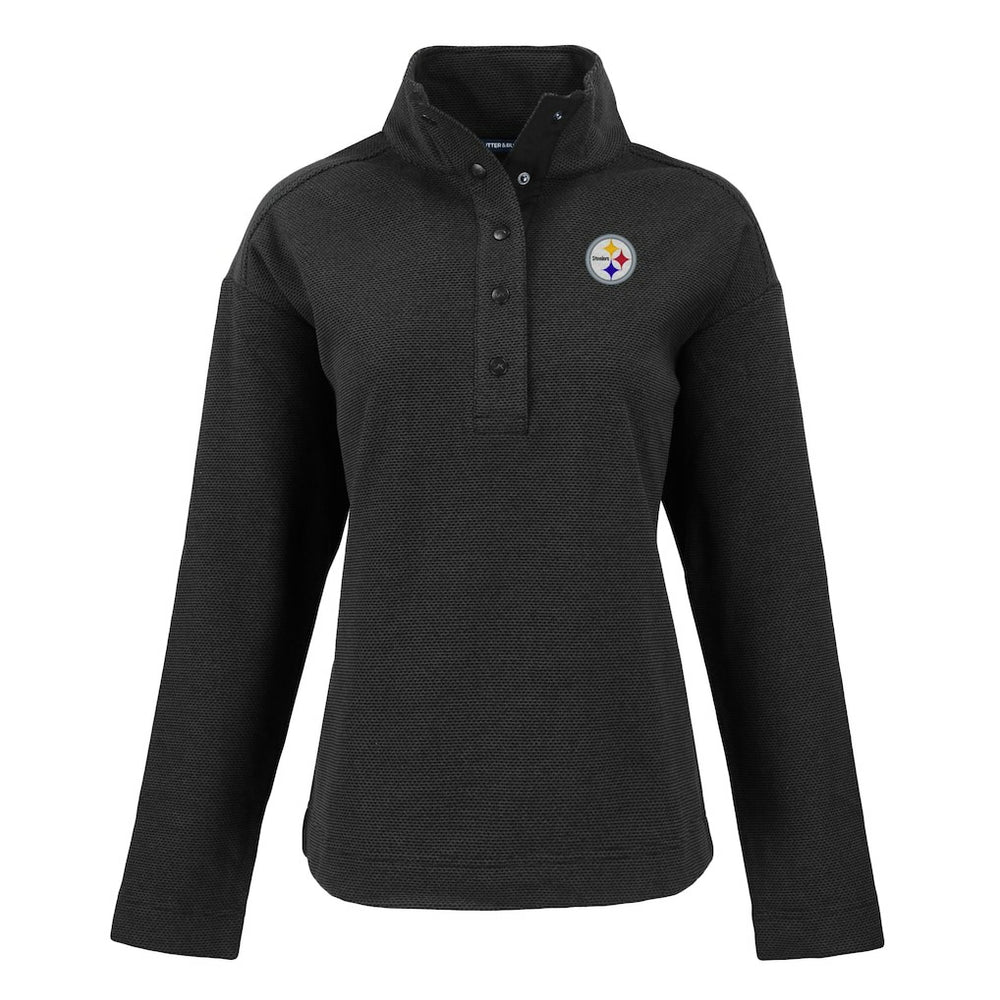 Pittsburgh Steelers Cutter & Buck Women's Hunts Point Eco Half-Snap Sweatshirt | NFL Outlet