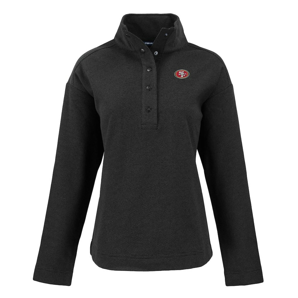 San Francisco 49ers Cutter & Buck Women's Hunts Point Eco Half-Snap Sweatshirt | NFL Discount