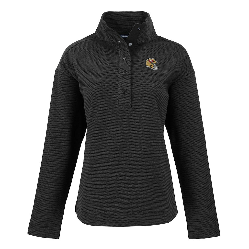 San Francisco 49ers Cutter & Buck Women's Hunts Point Eco Half-Snap Sweatshirt | NFL Discount