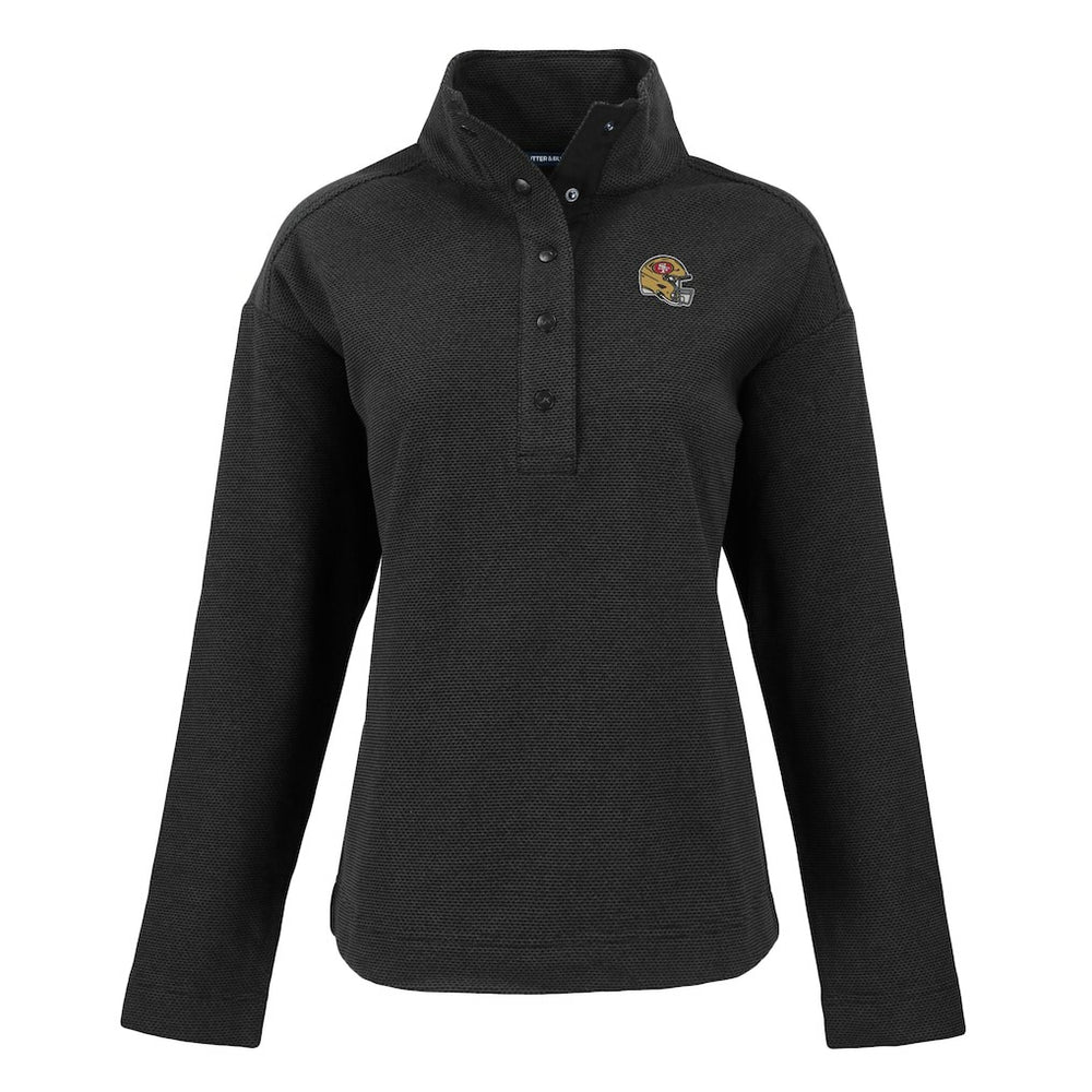 San Francisco 49ers Cutter & Buck Women's Hunts Point Eco Half-Snap Sweatshirt | NFL Discount