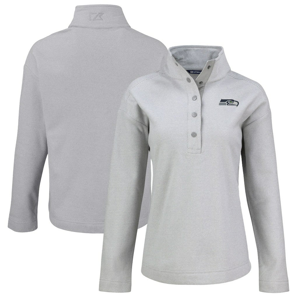 Seattle Seahawks Cutter & Buck Women's Hunts Point Eco Half-Snap Sweatshirt | NFL Near me