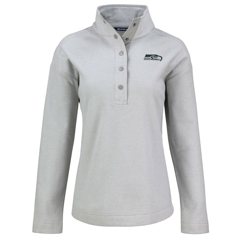 Seattle Seahawks Cutter & Buck Women's Hunts Point Eco Half-Snap Sweatshirt | NFL Near me