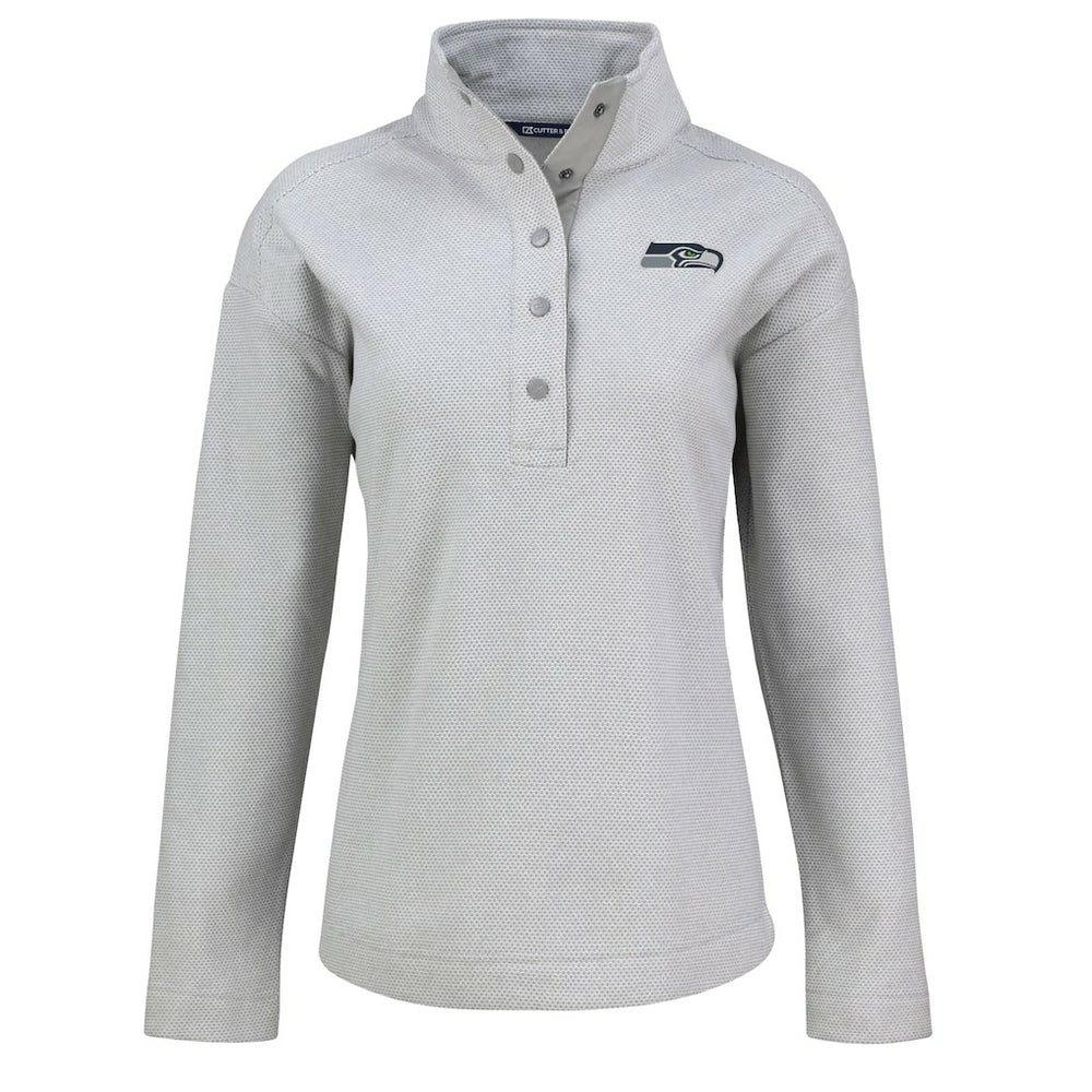 Seattle Seahawks Cutter & Buck Women's Hunts Point Eco Half-Snap Sweatshirt | NFL Near me