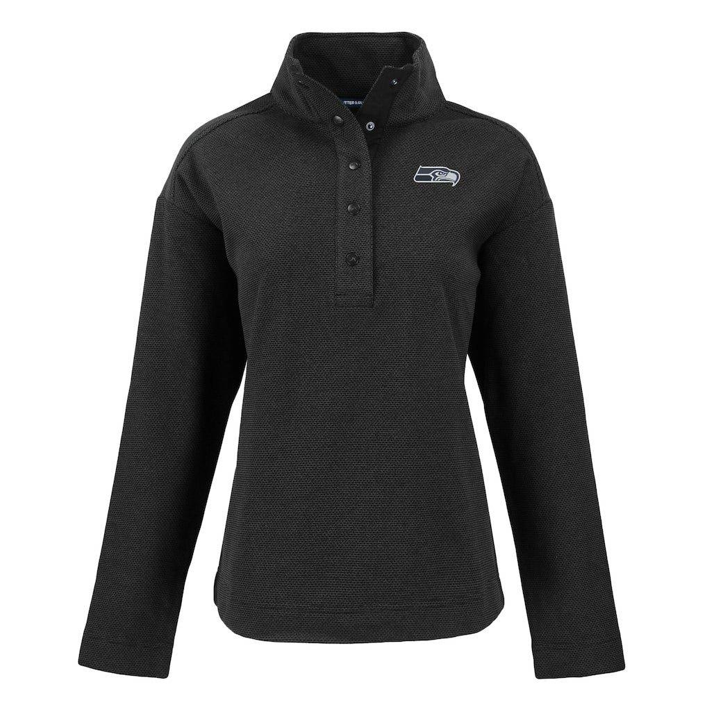 Seattle Seahawks Cutter & Buck Women's Hunts Point Eco Half-Snap Sweatshirt | NFL Online
