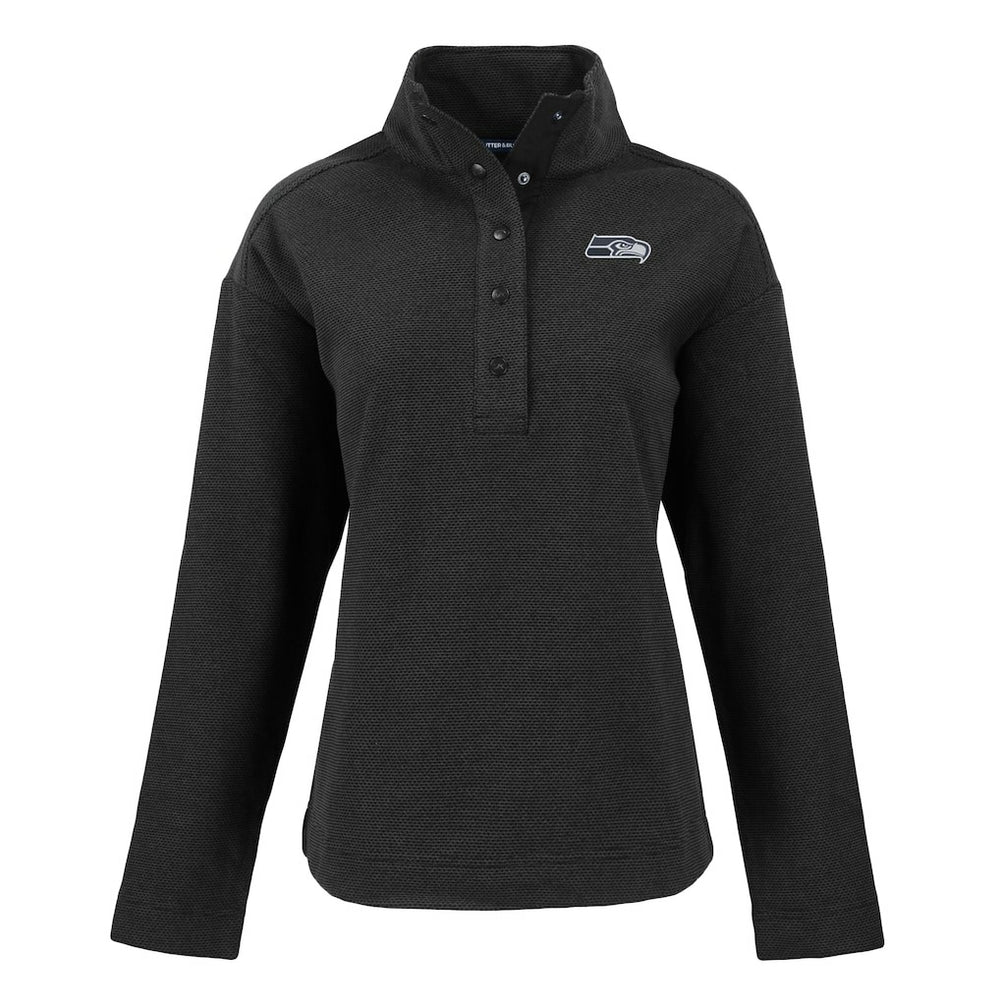 Seattle Seahawks Cutter & Buck Women's Hunts Point Eco Half-Snap Sweatshirt | NFL Online