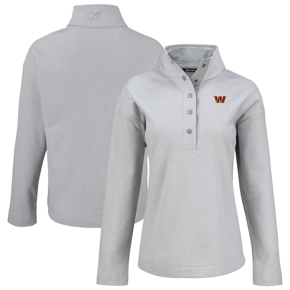 Washington Commanders Cutter & Buck Women's Hunts Point Eco Half-Snap Sweatshirt | NFL Hot