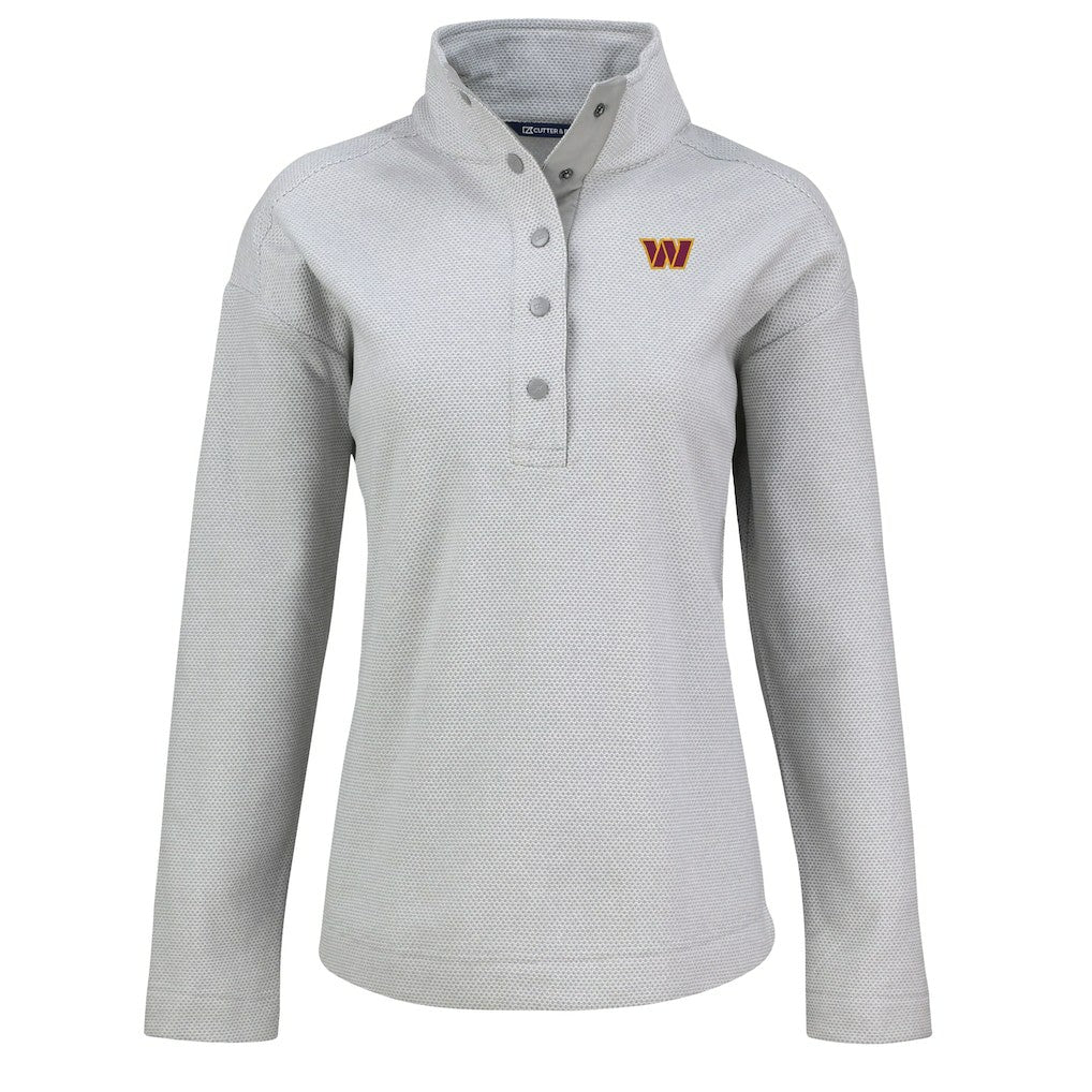 Washington Commanders Cutter & Buck Women's Hunts Point Eco Half-Snap Sweatshirt | NFL Hot