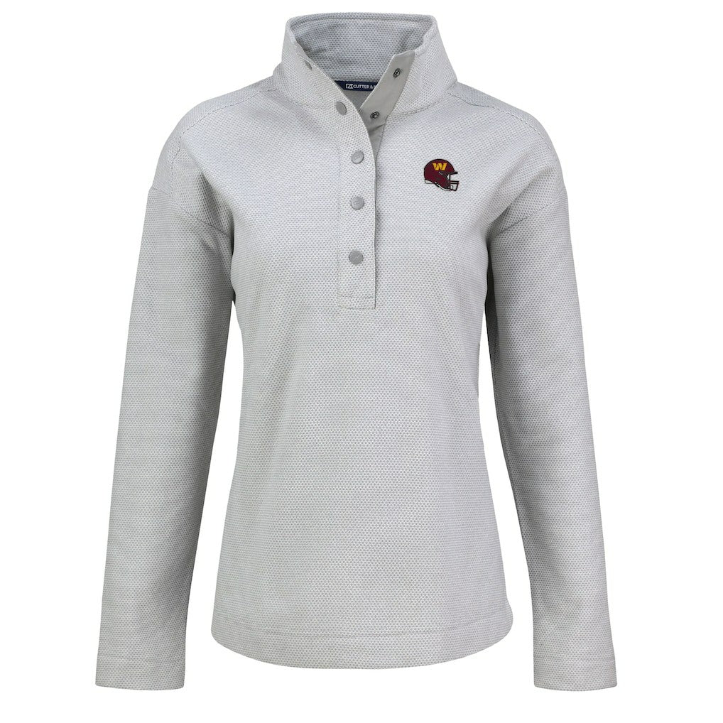Washington Commanders Cutter & Buck Women's Hunts Point Eco Half-Snap Sweatshirt | NFL Online