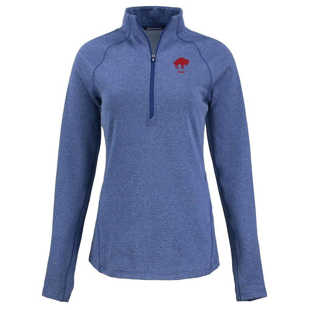 Buffalo Bills Cutter & Buck Women's Peshastin Eco Fleece Recycled Tri-Blend Raglan Half-Zip Jacket | NFL Outlet