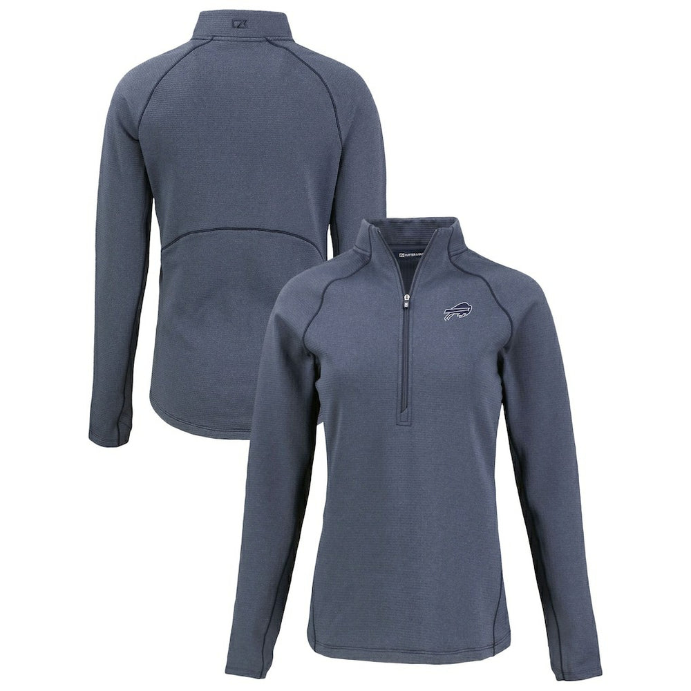 Buffalo Bills Cutter & Buck Women's Peshastin Eco Fleece Recycled Tri-Blend Raglan Half-Zip Jacket | NFL Outlet