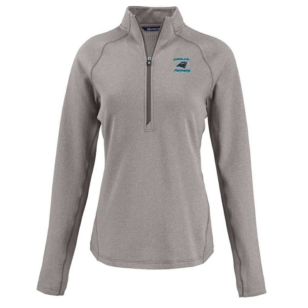 Carolina Panthers Cutter & Buck Women's Peshastin Eco Fleece Recycled Tri-Blend Raglan Half-Zip Jacket | NFL Online