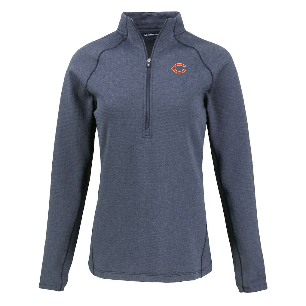 Chicago Bears Cutter & Buck Women's Peshastin Eco Fleece Recycled Tri-Blend Raglan Half-Zip Jacket | NFL Near me