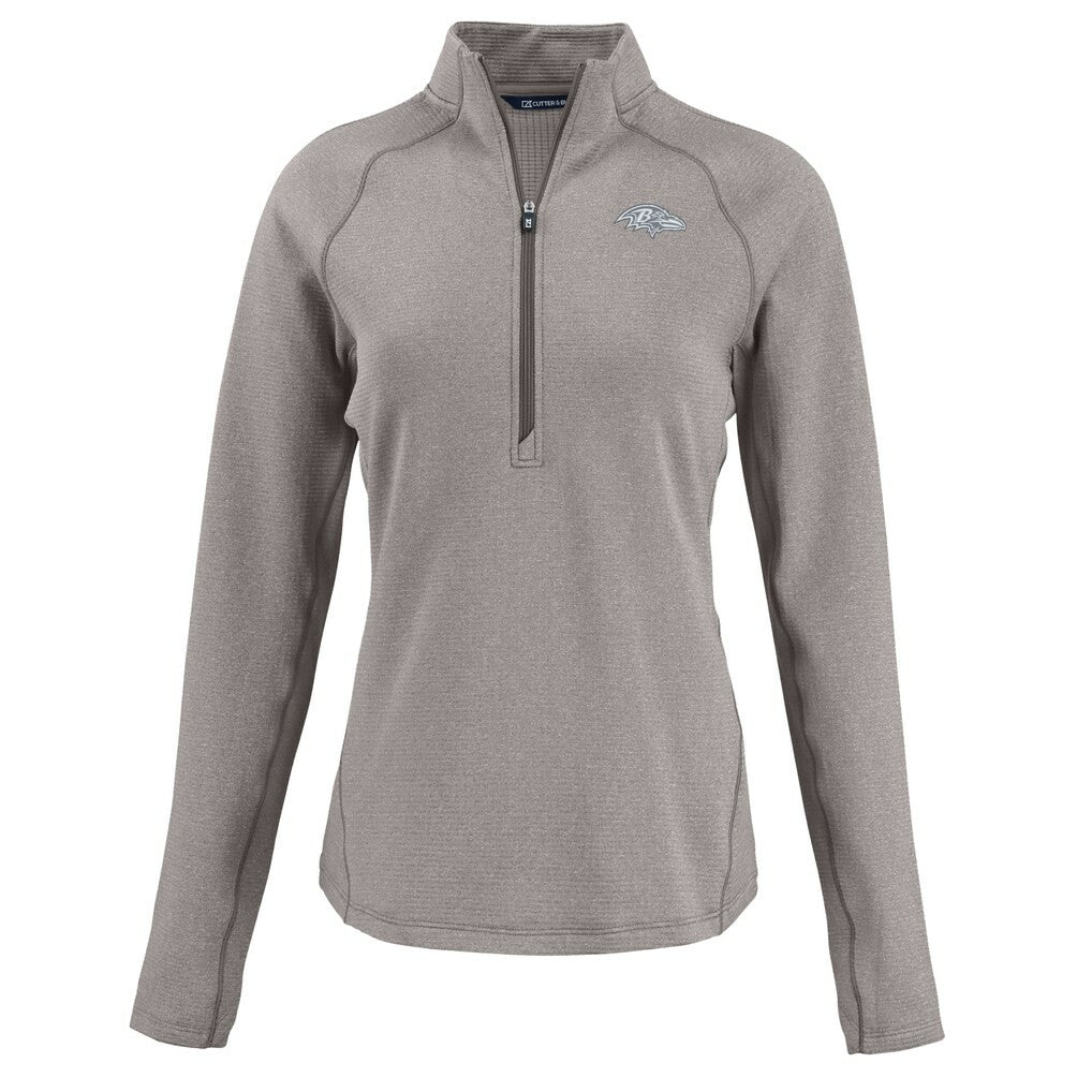 Baltimore Ravens Cutter & Buck Women's Peshastin Eco Fleece Recycled Tri-Blend Raglan Half-Zip Jacket | NFL Sale