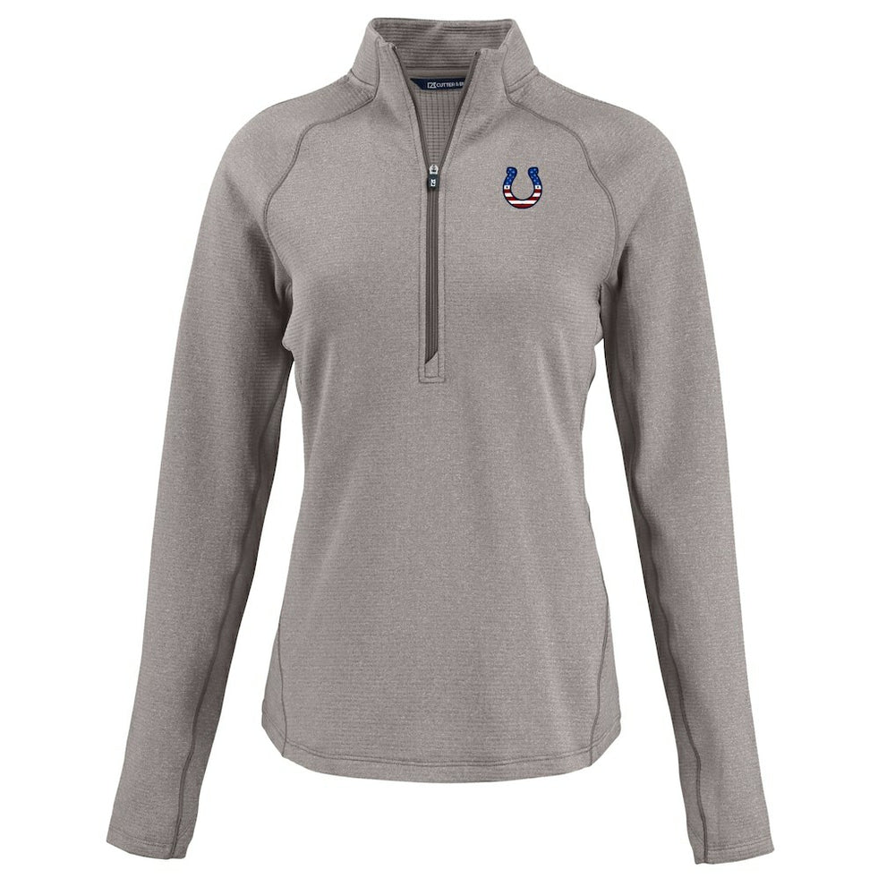 Indianapolis Colts Cutter & Buck Women's Americana Peshastin Eco Fleece Recycled Tri-Blend Raglan Half-Zip Jacket | NFL On sale