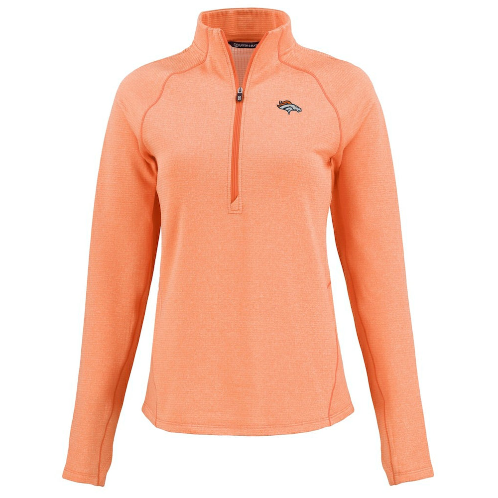 Denver Broncos Cutter & Buck Women's Peshastin Eco Fleece Recycled Tri-Blend Raglan Half-Zip Jacket | NFL Online