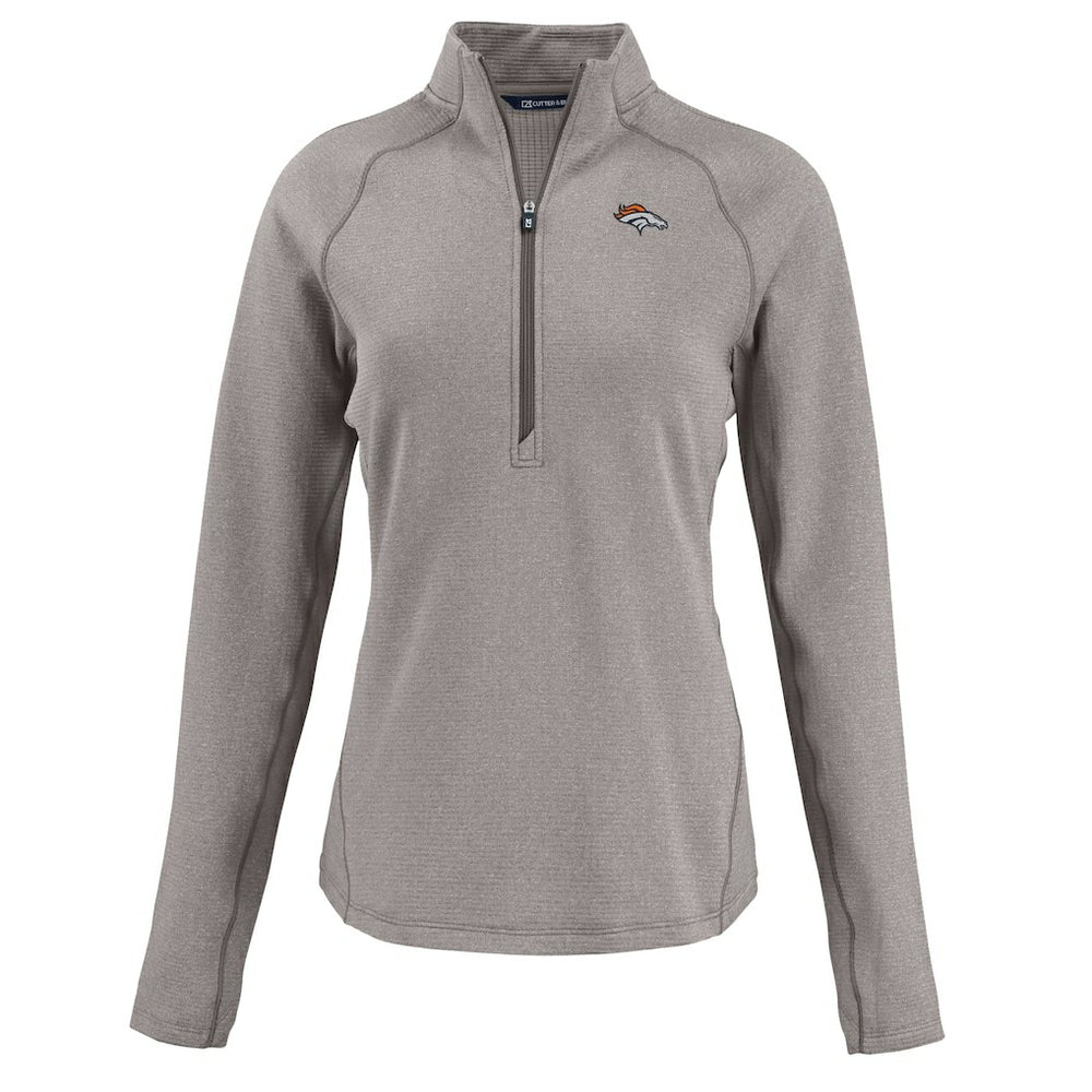 Denver Broncos Cutter & Buck Women's Peshastin Eco Fleece Recycled Tri-Blend Raglan Half-Zip Jacket | NFL New