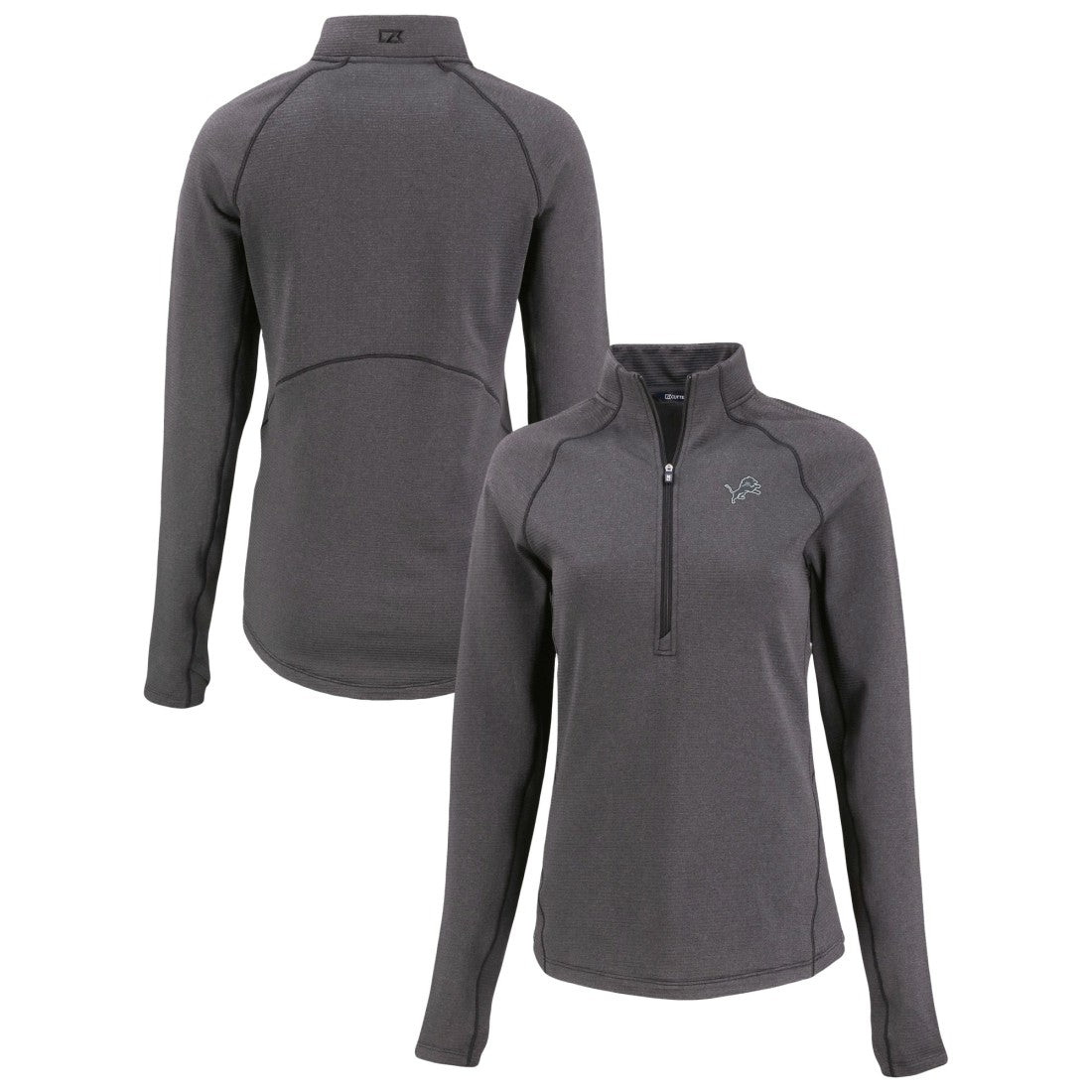Detroit Lions Cutter & Buck Women's Peshastin Eco Fleece Recycled Tri-Blend Raglan Half-Zip Jacket | NFL New
