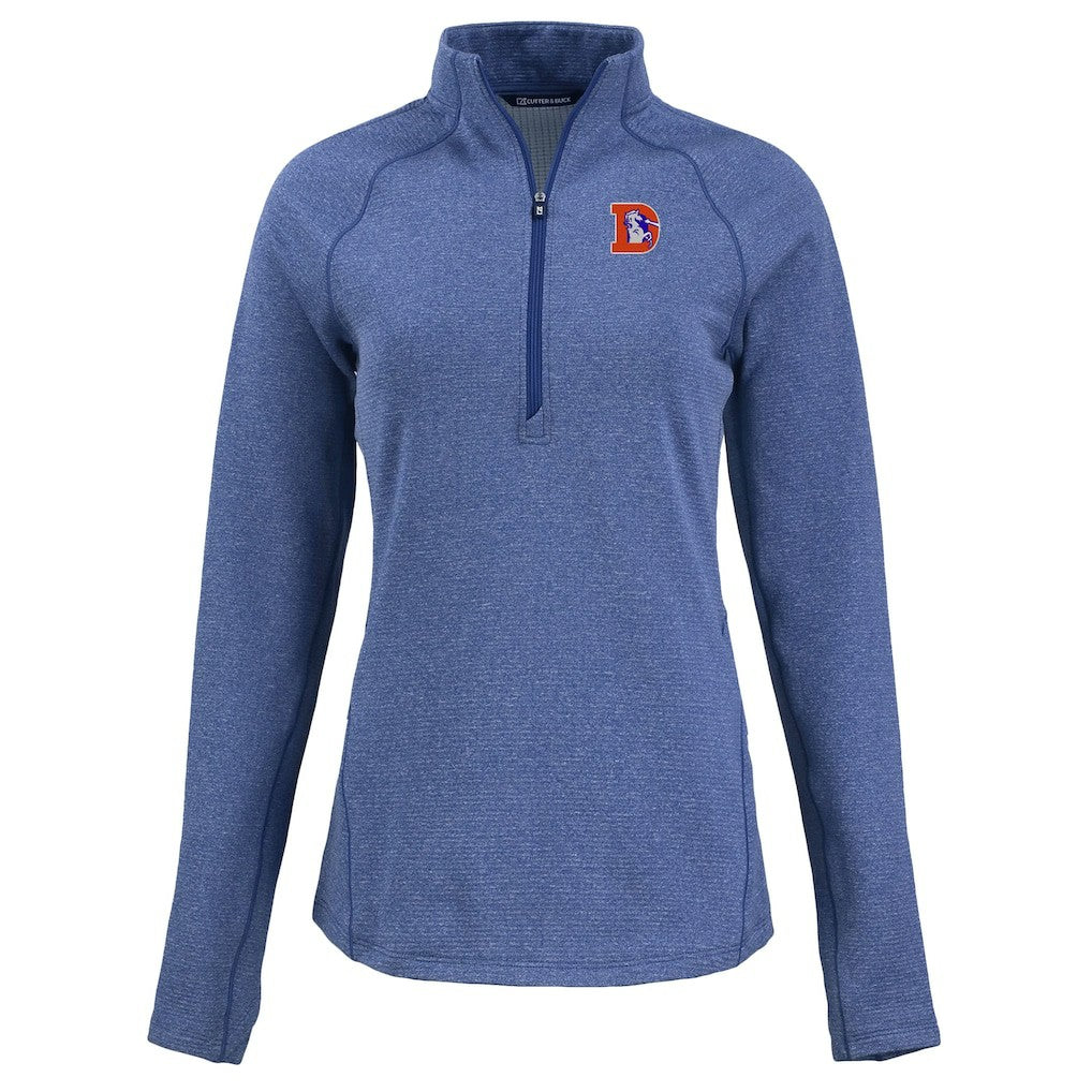 Denver Broncos Cutter & Buck Women's Peshastin Eco Fleece Recycled Tri-Blend Raglan Half-Zip Jacket | NFL Near me