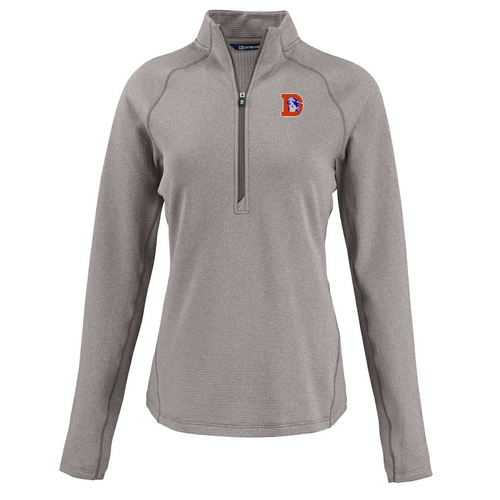 Denver Broncos Cutter & Buck Women's Peshastin Eco Fleece Recycled Tri-Blend Raglan Half-Zip Jacket | NFL Hot