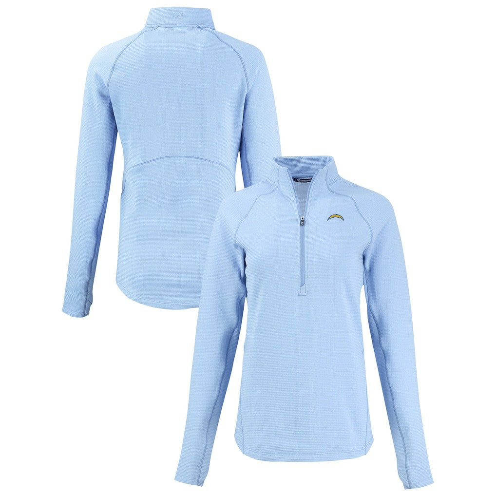 Los Angeles Chargers Cutter & Buck Women's Peshastin Eco Fleece Recycled Tri-Blend Raglan Half-Zip Jacket | NFL Hot