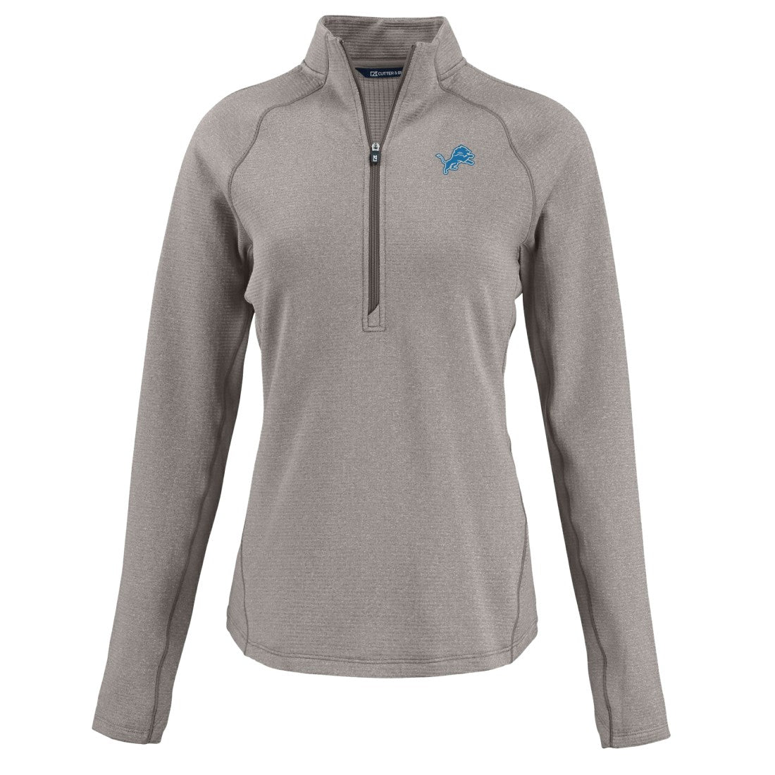 Detroit Lions Cutter & Buck Women's Peshastin Eco Fleece Recycled Tri-Blend Raglan Half-Zip Jacket | NFL Online