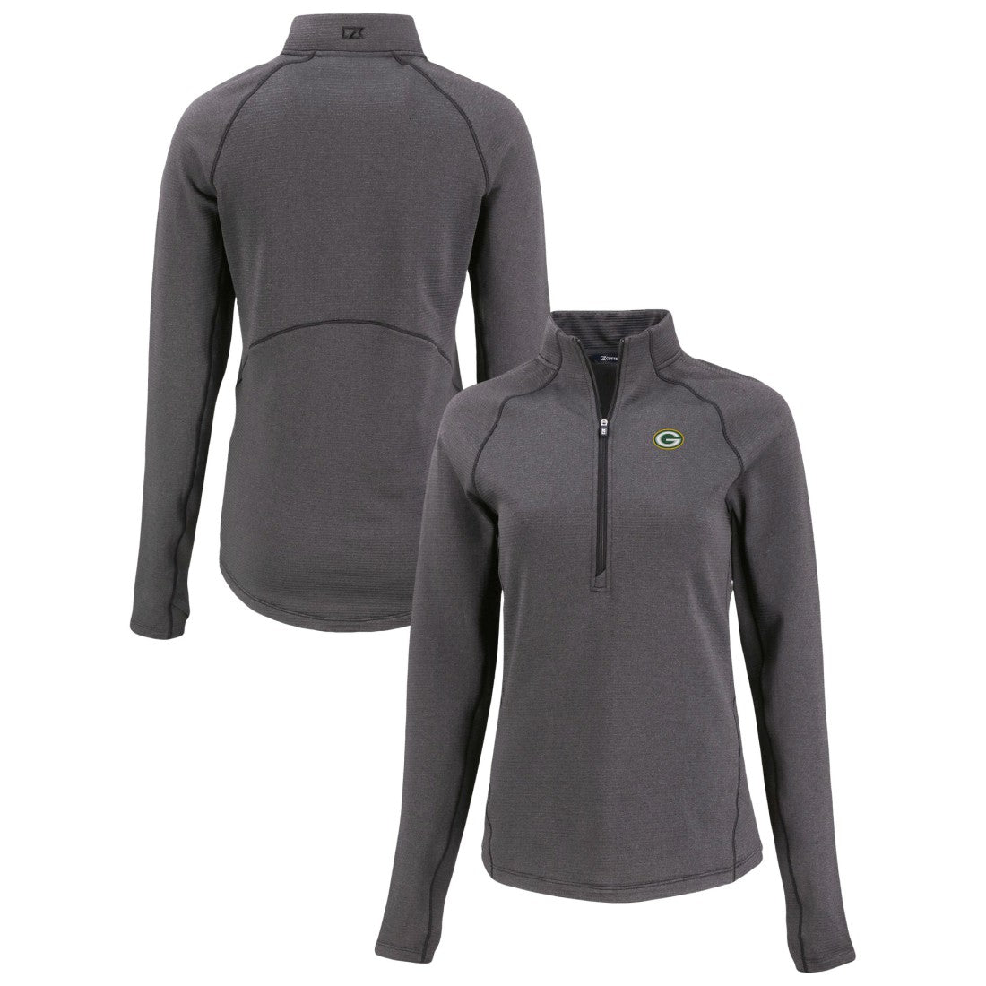 Green Bay Packers Cutter & Buck Women's Peshastin Eco Fleece Recycled Tri-Blend Raglan Half-Zip Jacket | NFL Near me