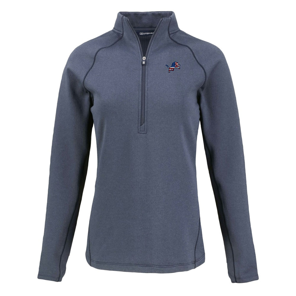Detroit Lions Cutter & Buck Women's Americana Peshastin Eco Fleece Recycled Tri-Blend Raglan Half-Zip Jacket | NFL Hot