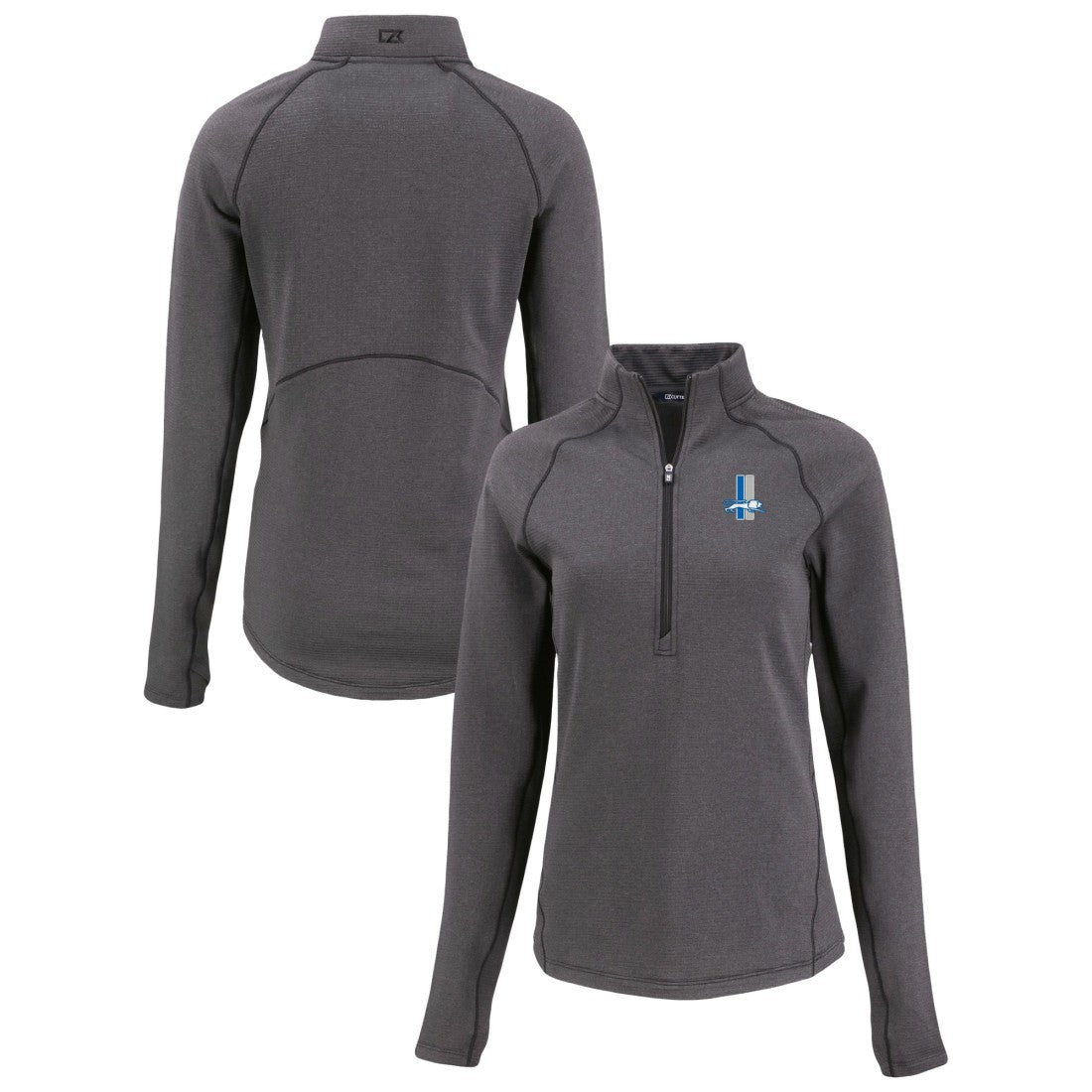 Detroit Lions Cutter & Buck Women's Peshastin Eco Fleece Recycled Tri-Blend Raglan Half-Zip Jacket | NFL Sale