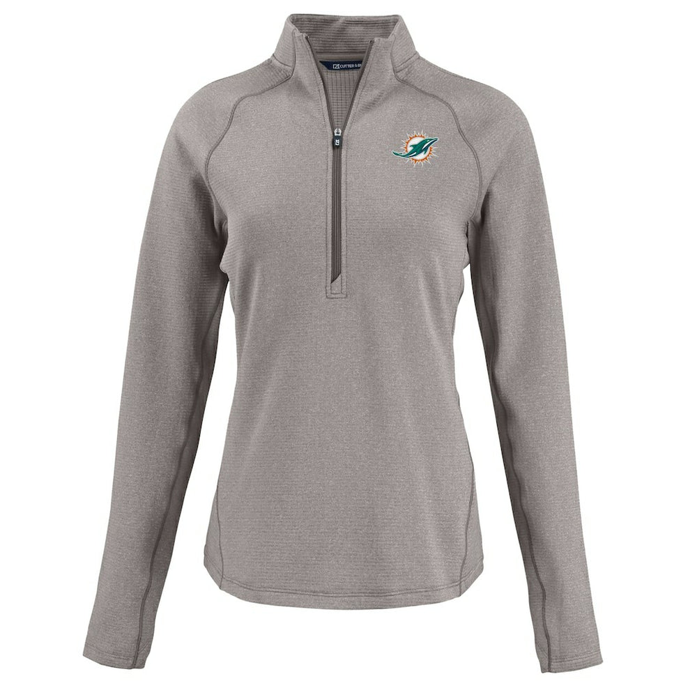 Miami Dolphins Cutter & Buck Women's Peshastin Eco Fleece Recycled Tri-Blend Raglan Half-Zip Jacket | NFL US