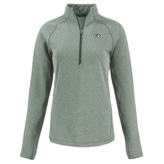 Green Bay Packers Cutter & Buck Women's Peshastin Eco Fleece Recycled Tri-Blend Raglan Half-Zip Jacket | NFL US