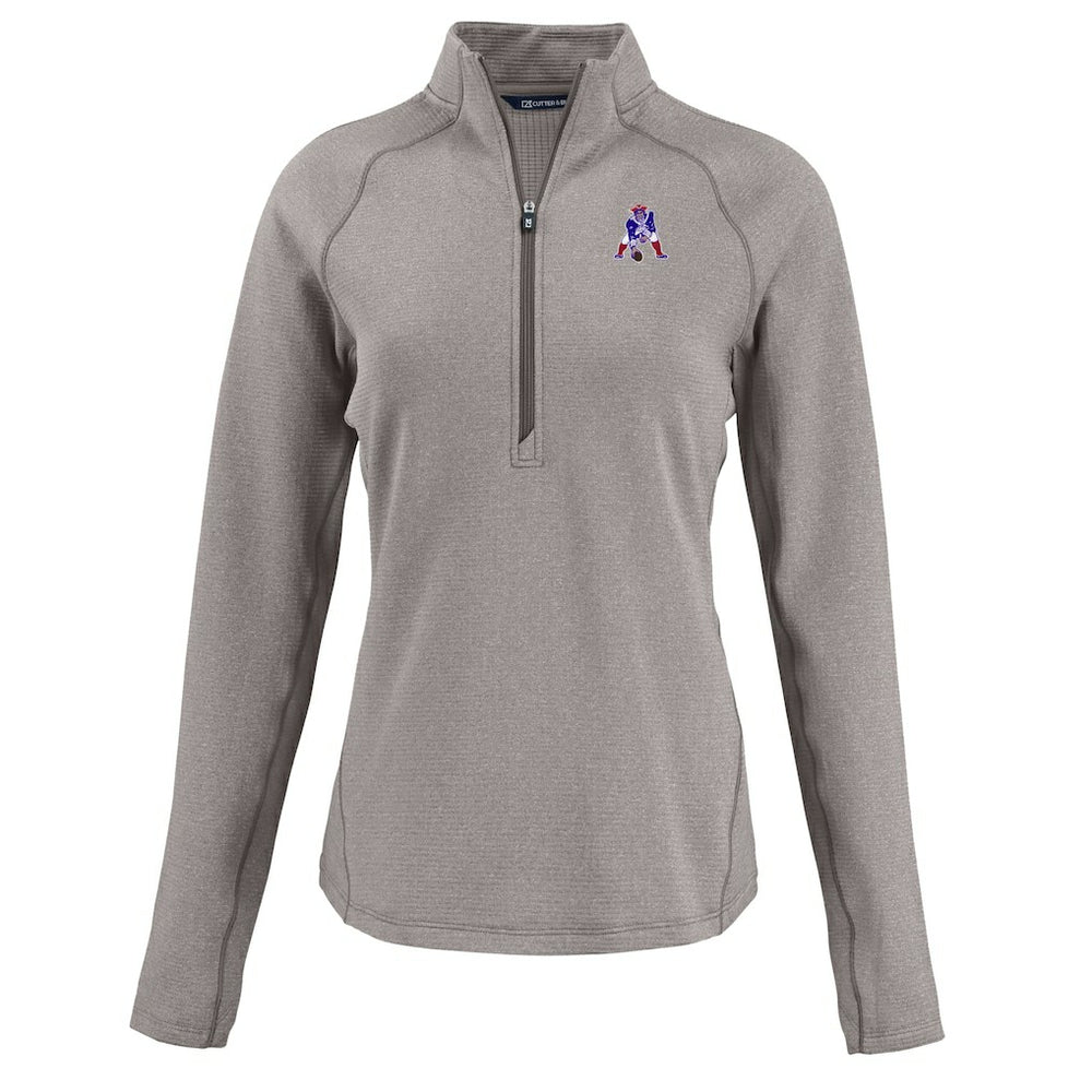New England Patriots Cutter & Buck Women's Peshastin Eco Fleece Recycled Tri-Blend Raglan Half-Zip Jacket | NFL US