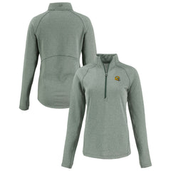 Green Bay Packers Cutter & Buck Women's Peshastin Eco Fleece Recycled Tri-Blend Raglan Half-Zip Jacket | NFL Discount