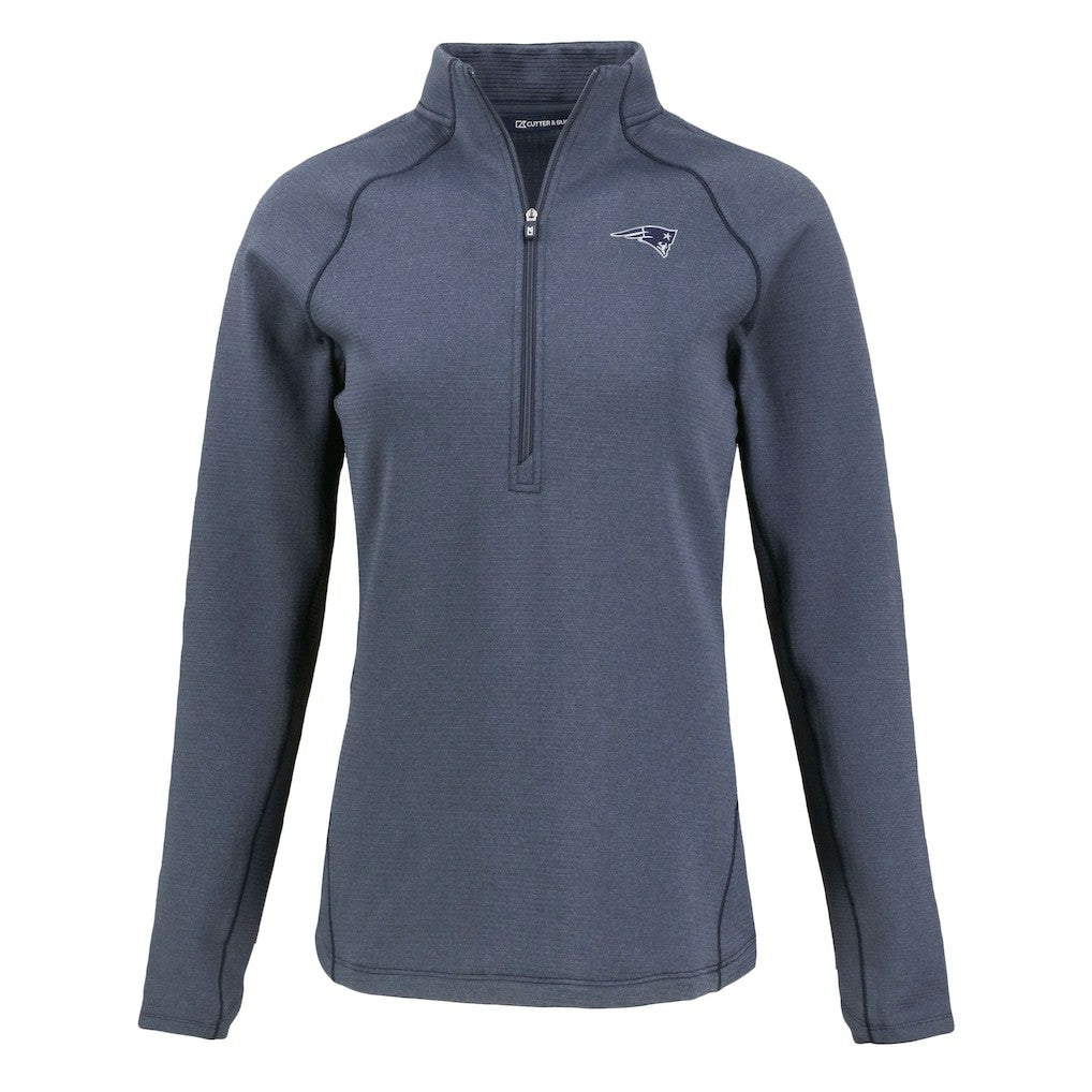 New England Patriots Cutter & Buck Women's Peshastin Eco Fleece Recycled Tri-Blend Raglan Half-Zip Jacket | NFL New