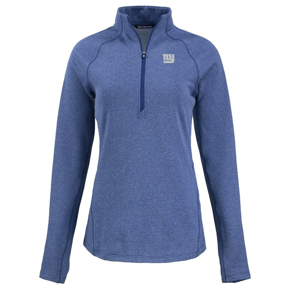 New York Giants Cutter & Buck Women's Peshastin Eco Fleece Recycled Tri-Blend Raglan Half-Zip Jacket | NFL US